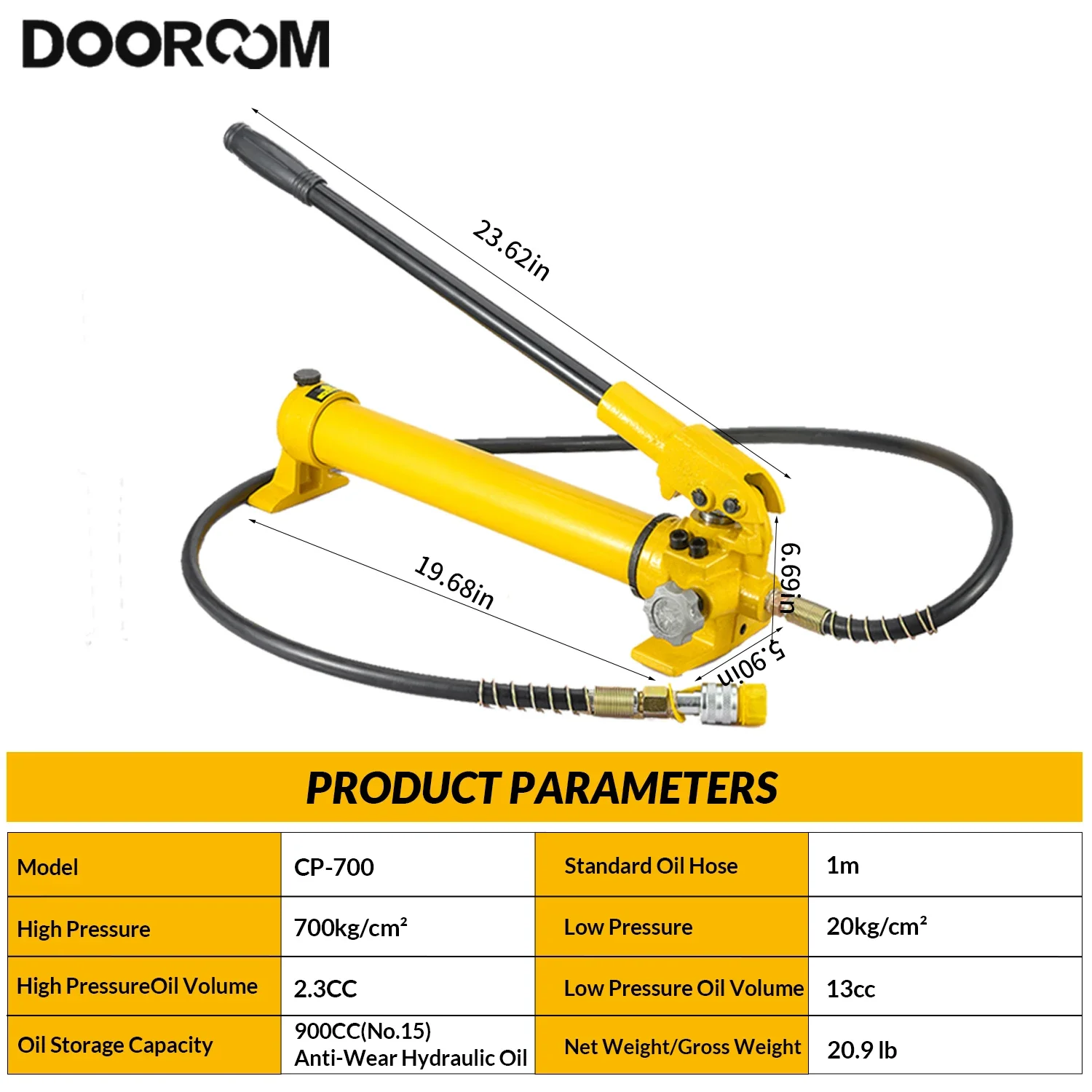 DOOROOM Universal Hydraulic Press Jack Tools with Hands Hydraulic Pump CP700 Hydraulic Cylinder Herramientas Prensa Hidráulica