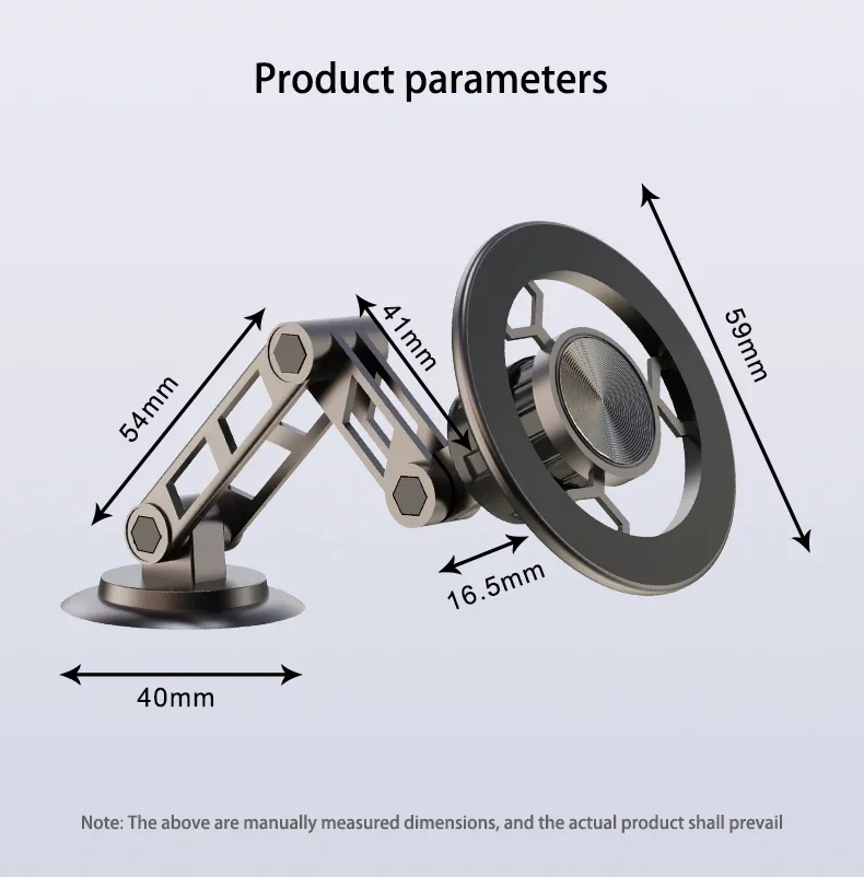 360 Rotation Foldable Magsafe Magnetic Car Phone Holder Auto Dashboard Windshield GPS Navigation Car Bracket Zinc Alloy Stand