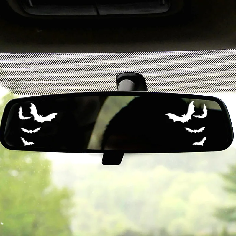 

Rearview Mirrors, Makeup Mirrors, Windows, And Walls A Pair of Trendy Halloween Bat Car Stickers for Decorating