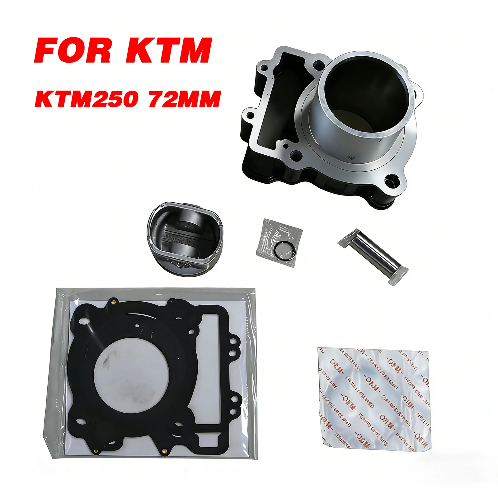Kit de cylindre de moteur de moto impeccable de 72MM, joints de Piston adaptés aux pièces de rechange de moto KTM250 KTM DUKE 250