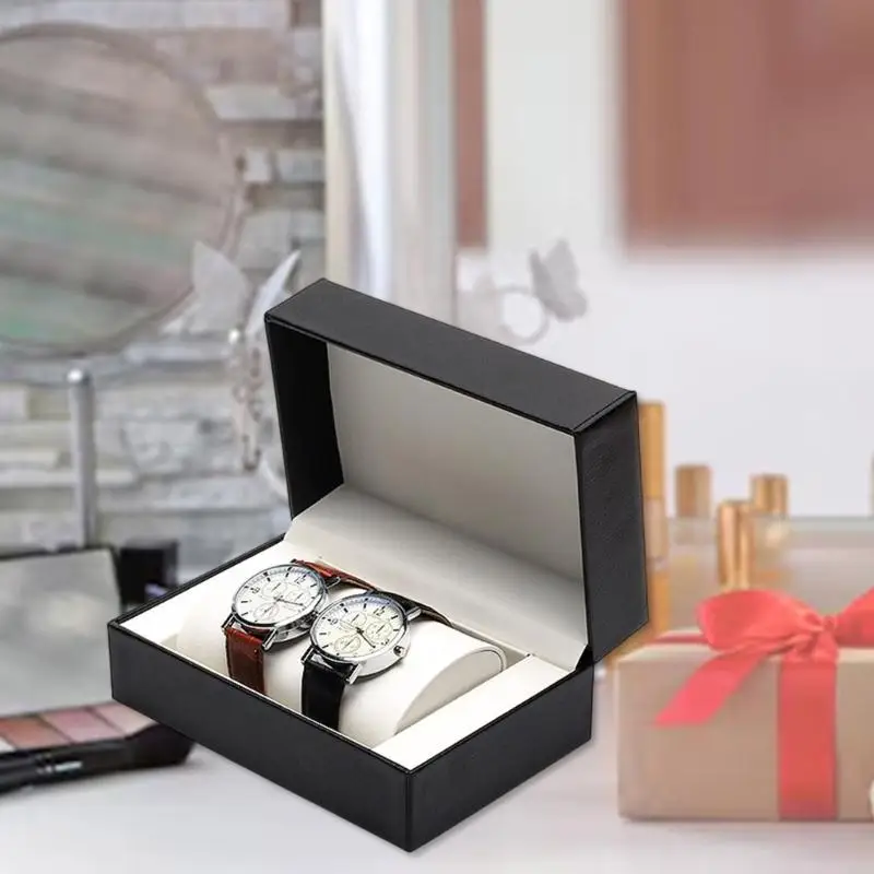 

Пара органайзеров для часов из искусственной кожи, двухслойная емкость, портативный современный 964A