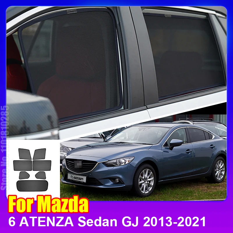 For Mazda 6 ATENZA Sedan GJ 2013-2021 Car Magnetic Sunshade Shield Front Windshield Curtain Rear Side Window Sun Shade Visor