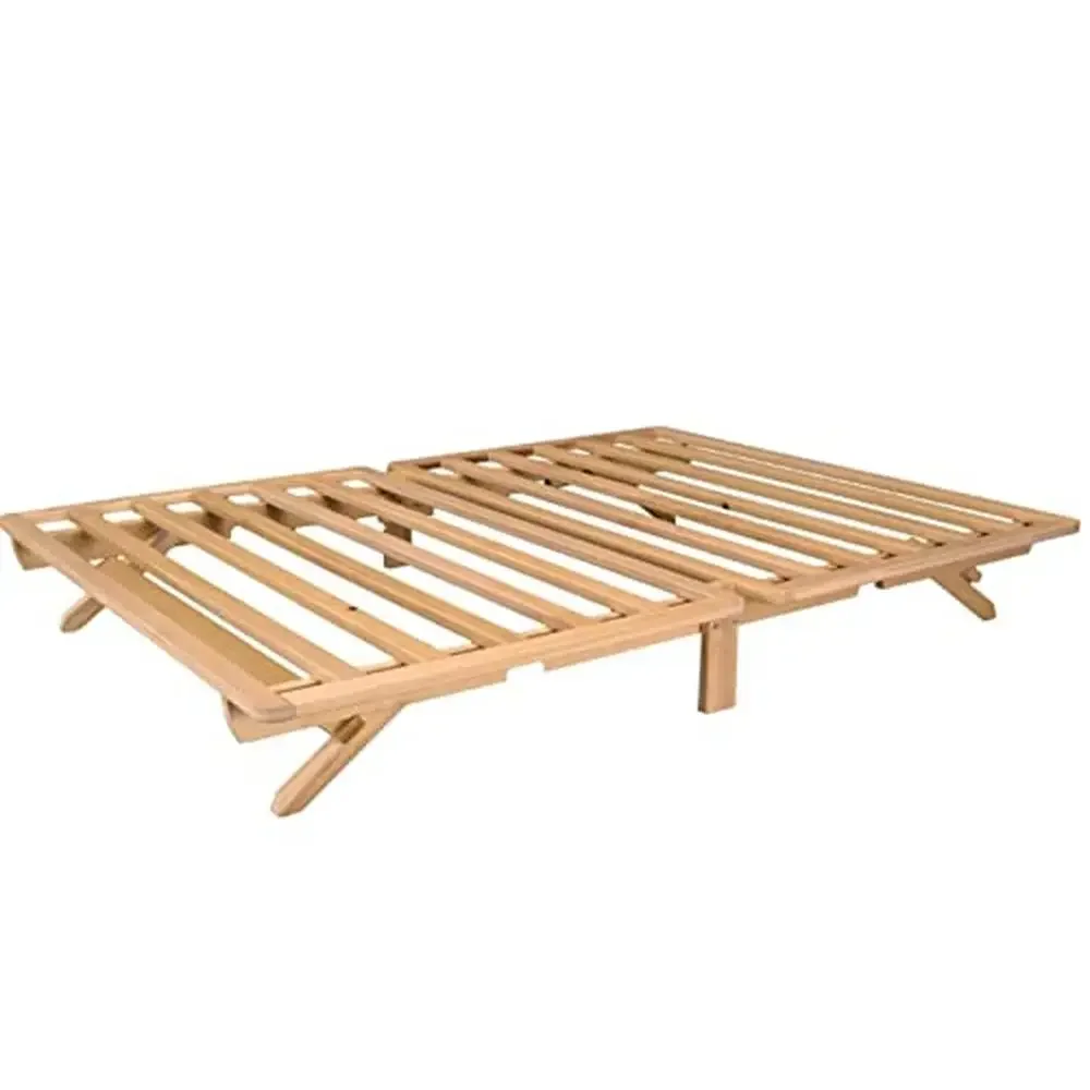 Rangka tempat tidur Platform kayu belum selesai ukuran penuh desain minimalis dibuat kokoh 600lbs kapasitas perakitan mudah tanpa kotak pegas