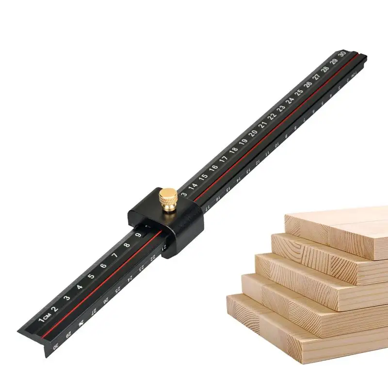 

Woodworking Ruler Precision L-Type Metal Slide Rule Inch And Metric Adjustable Woodworking Ruler Precision Woodworking Scribing