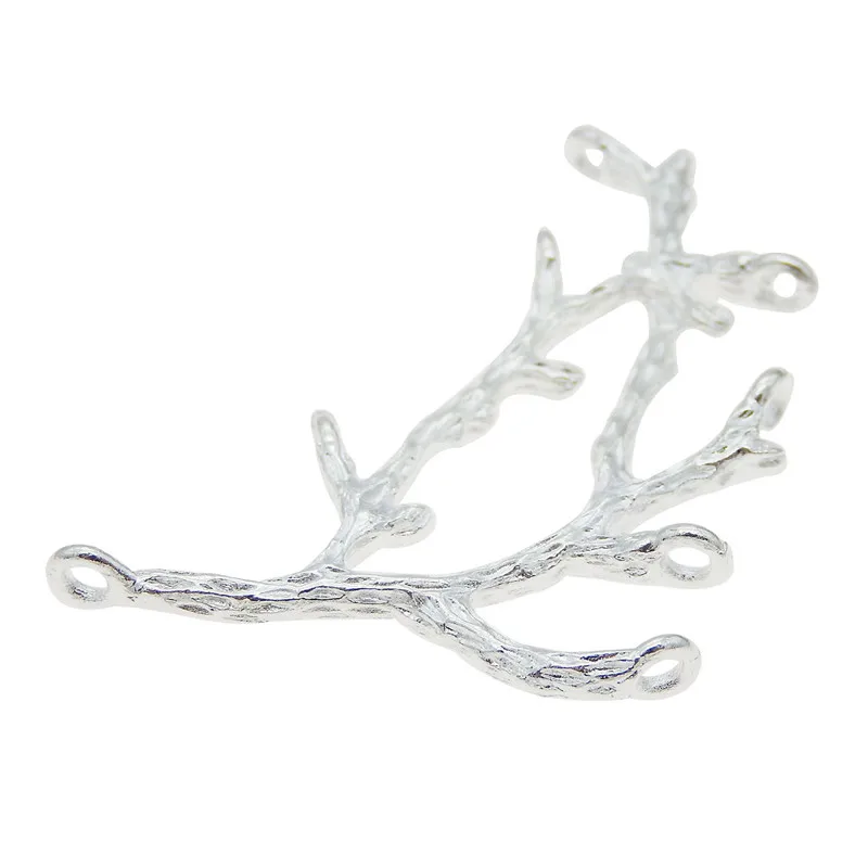 GraceAngie 10PCS Silver Color Copper Made Tree Branch Sprigs Jewelry Making Charms Handmade Crafts Accessory Finding