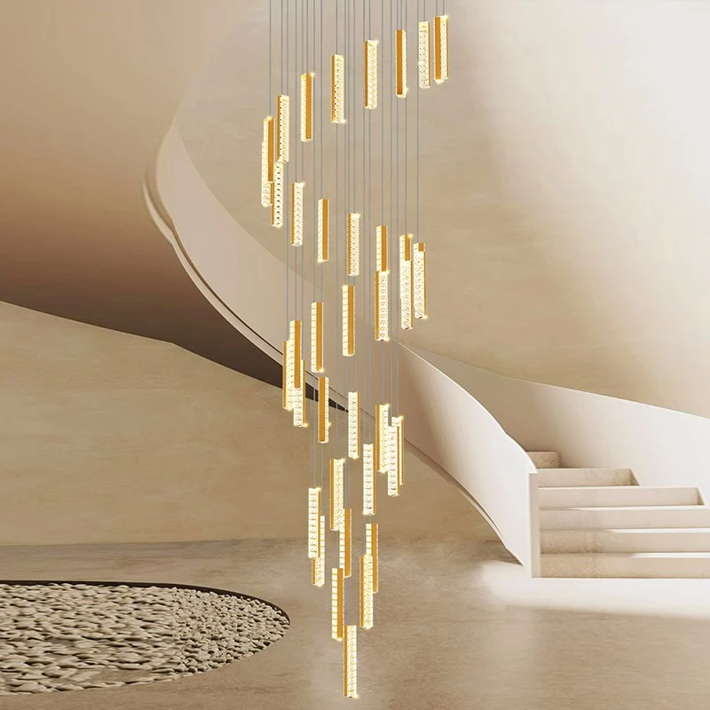 Modern home decoration crystal chandelier, stair Pendant lamp, living room Pendant lights, interior lighting