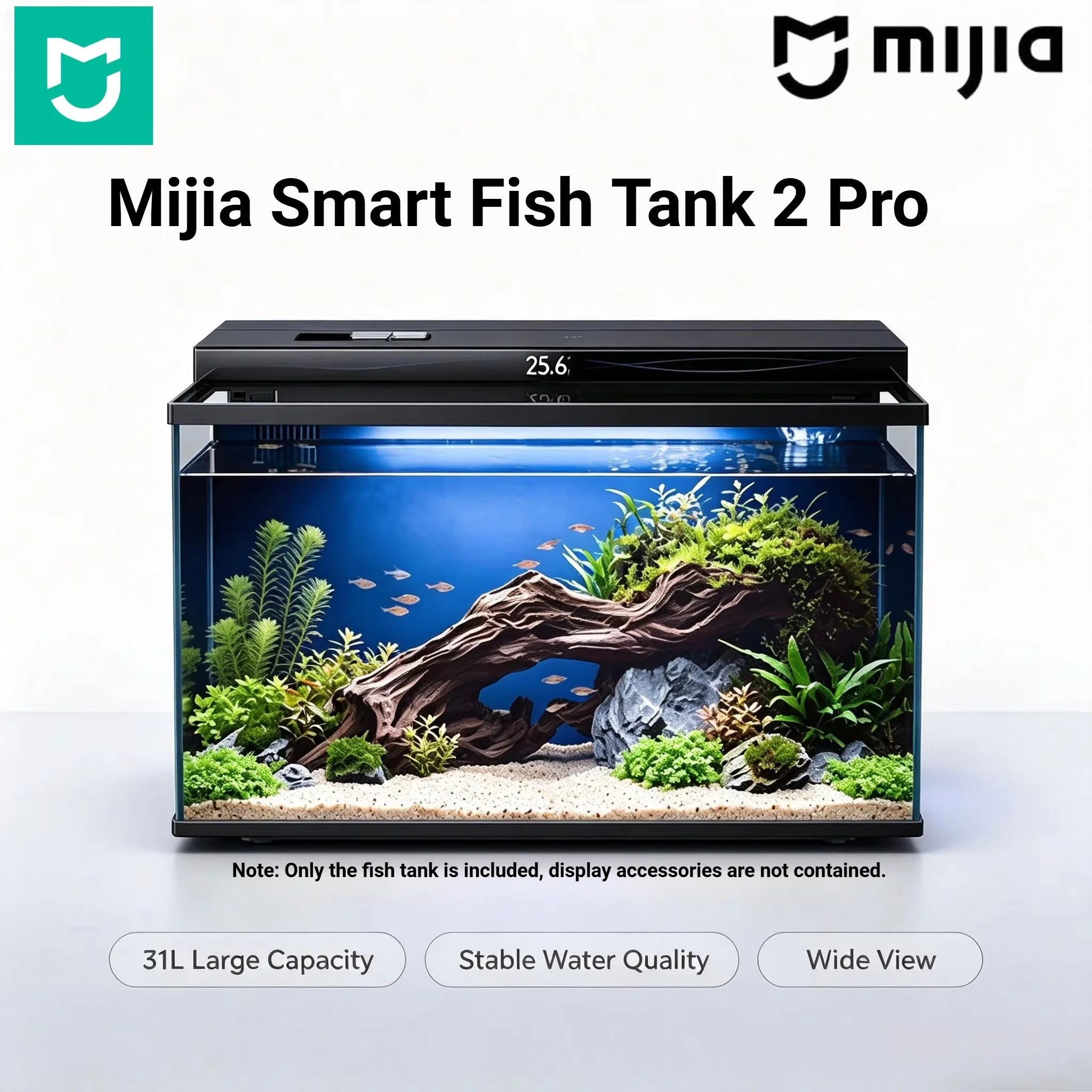 Mijia Smart Fish Tank 2 Pro 31L Desktop Aquarium Dry‑Wet Separation Filter Ambient Light Intelligent Fish Tank for Home Decor