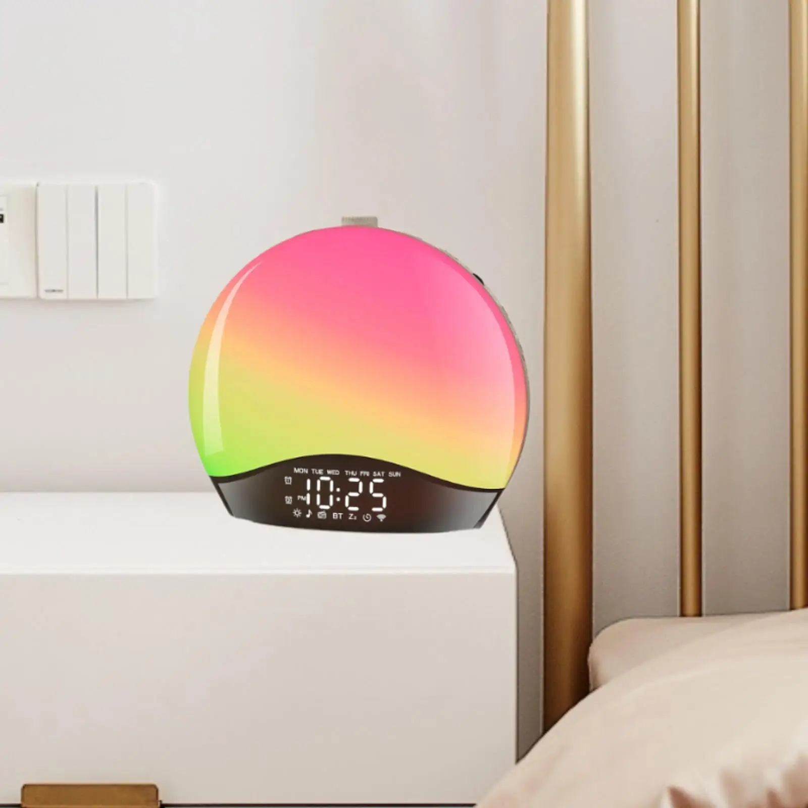 Sunlight Alarm Clock with Sunrise Simulation Dimmer Multifunctional Wake up Light for Dining Room NightStand Bedroom Office Home