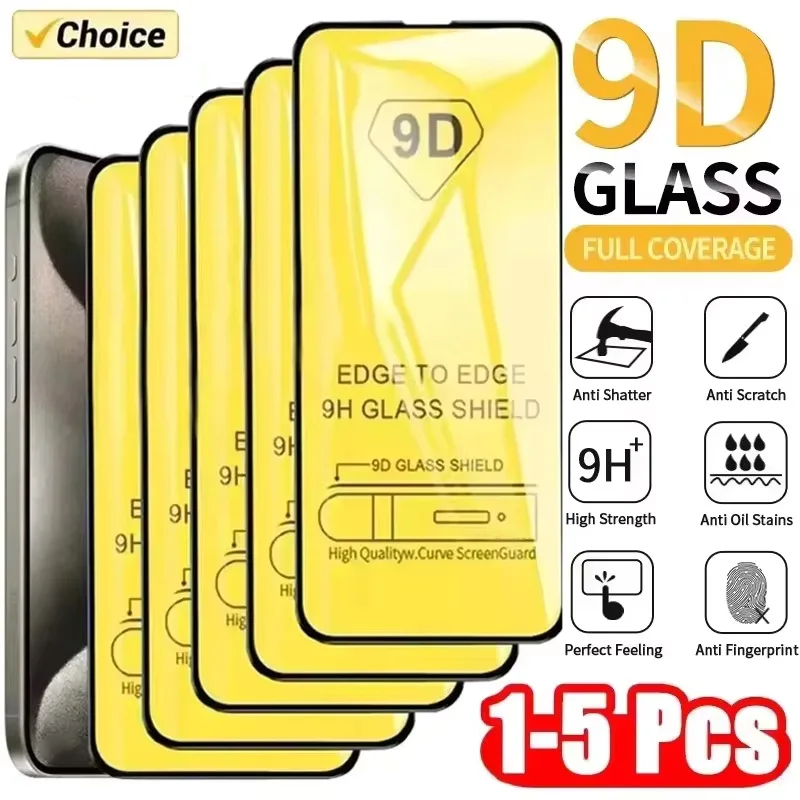 

1-5PCS 9D Screen Protector For Poco X6 Pro X4 F6 F5 M6 Pro Poco M7 Pro 5G Poco M5 M5s M4 X3 X4 F3 C40 Protective Tempered Glass