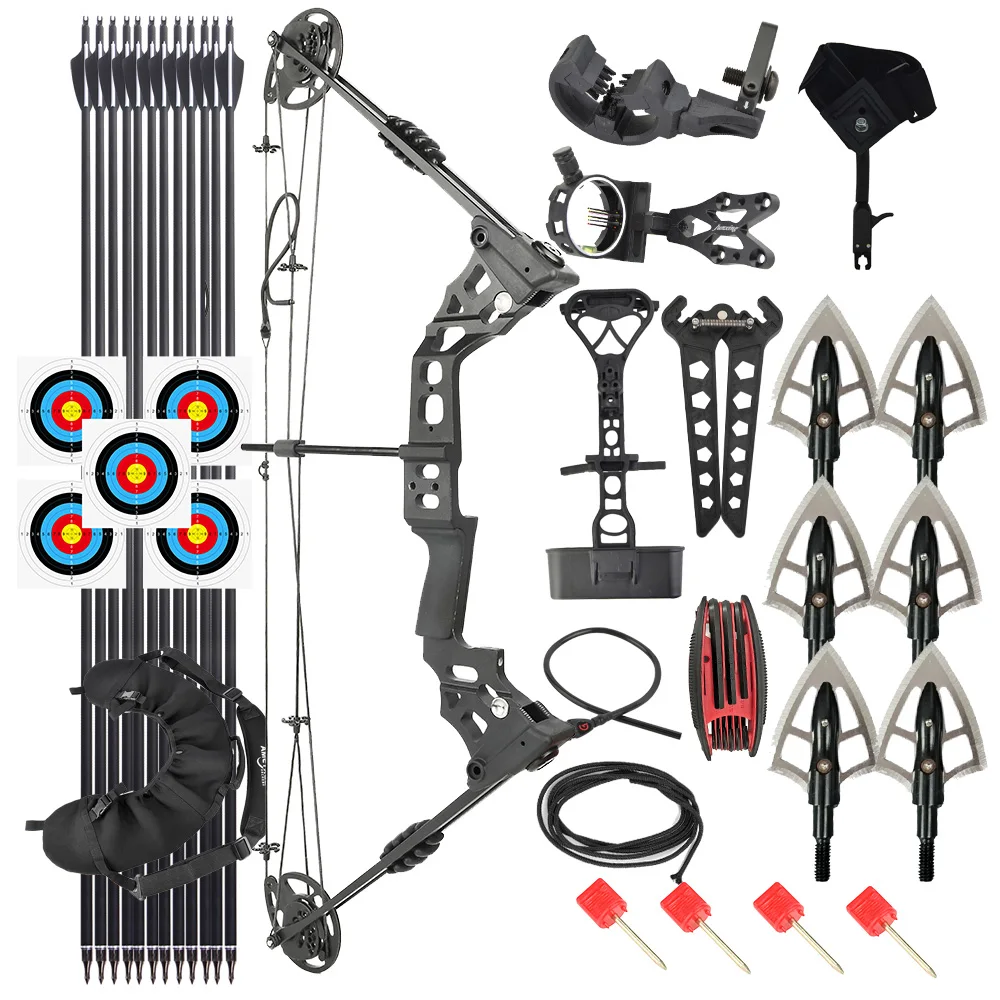 

Compound Bow Kit 20-70lbs Draw Weight Alloy Riser 16-31" Draw Length Axle-axle 34'' 320 FPS Target for Hunting Shooting Acc