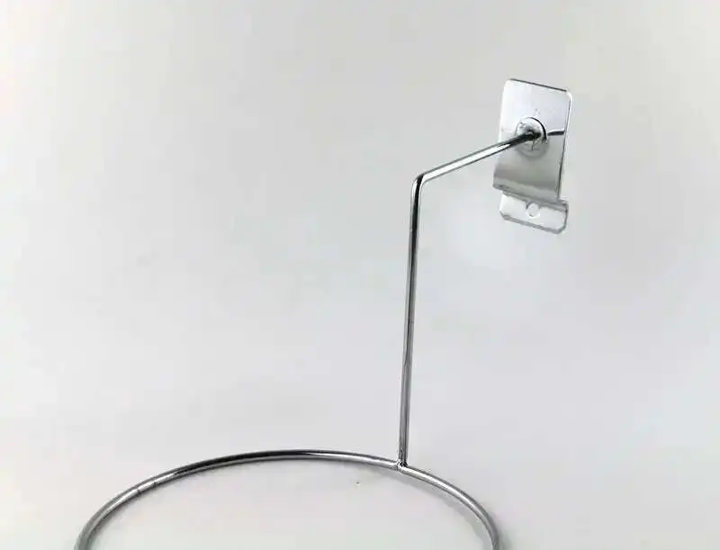 Lamellenwand-Hutdisplay, 13 cm Ringhalter aus robustem Stahldraht, Kugel-Displayhaken mit Metallverchromung, Lamellenwand-Huthalterung – Detail 2