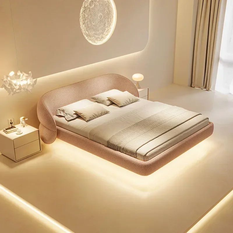 Office Fabric Petal Bed Master Bedroom Princess Designer Bed Creative Butterfly Creative Letto Matrimoniale Postmodern Furniture