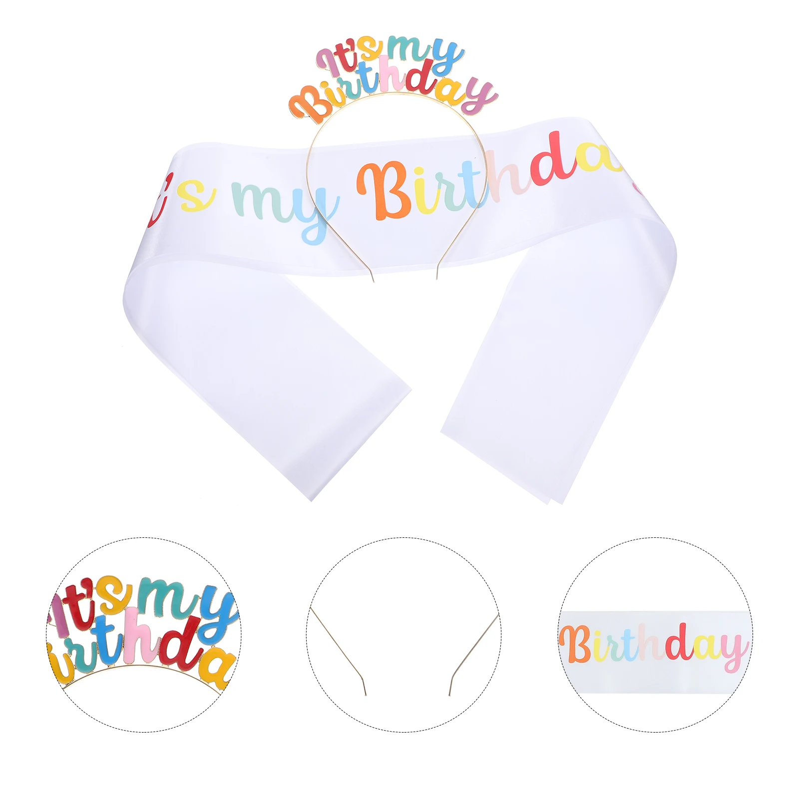 

1 set 1 Set Birthday Headband Sash For Women Unique Hair Accessories Party Decoration Gift Sturdy Comfortable Lightweight Teens