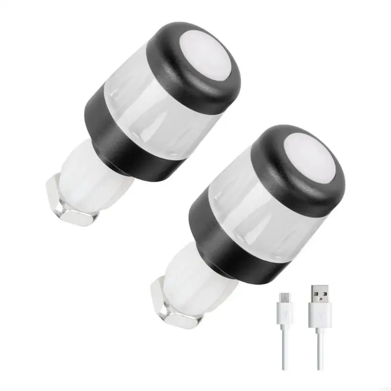 Waterproof Handlebar Lamp High Brightness LED Warning Light Handlebar End Plugs Bar End Safety Warning Light Enduring 24BD