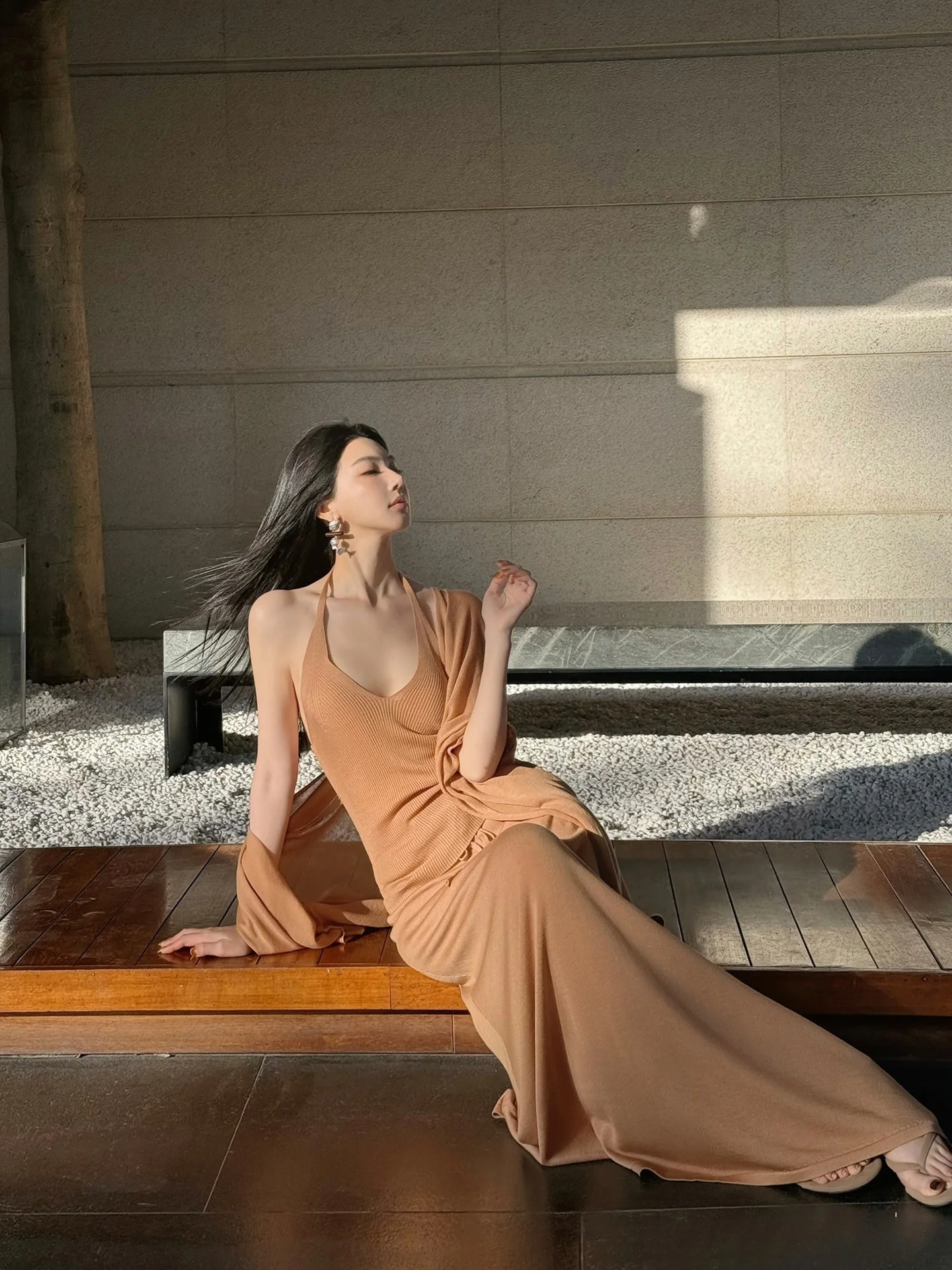 

ALIN Larselon Knitted Set Casual Commute Women's Loose Fit Three-piece Spring Fashion Set Comfortable Breathable Soft Material