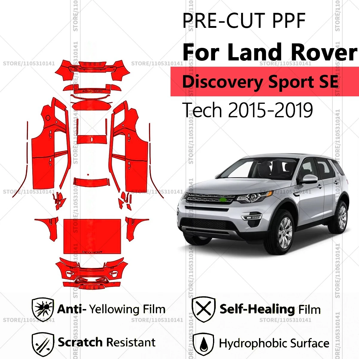 

Pre-Cut Paint Protection Film PPF Transparent Car Film Automotive PPF For Land Rover Discovery Sport SE Tech 2015-2019