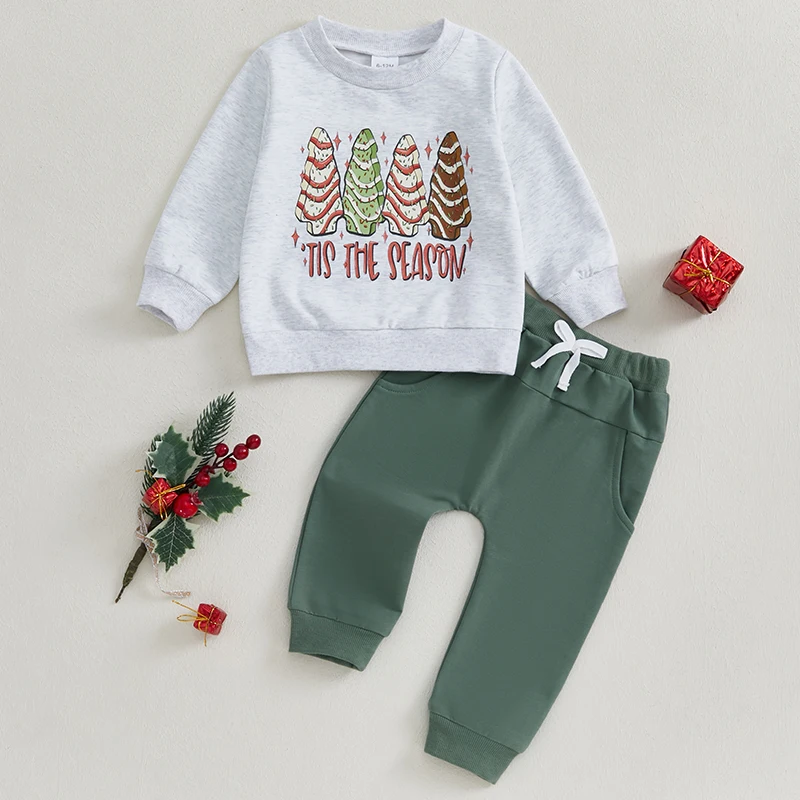 Tenue de Noël pour bébé garçon, sweat-shirt à manches longues pour nouveau-né, ensemble de pantalons à cordes de proximité, vêtements de Noël pour tout-petits, vêtements d'automne