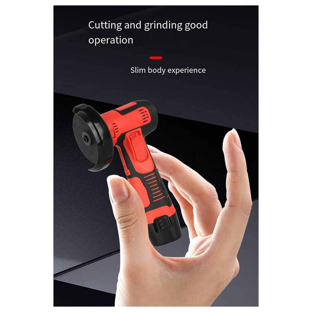 【Секь-только!】Беспроводная угловая шлифовальная машина, 19500 об/мин, 12 В, мини-угловая шлифовальная машина, для резки и шлифования пластика/труб/гипсокартона