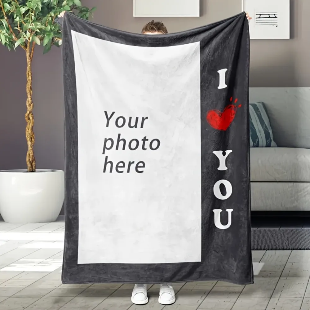 Personalized Custom Photo Throw Blanket Soft Cozy for Family Beds Sofas Offices Camping Christmas Perfect Gift