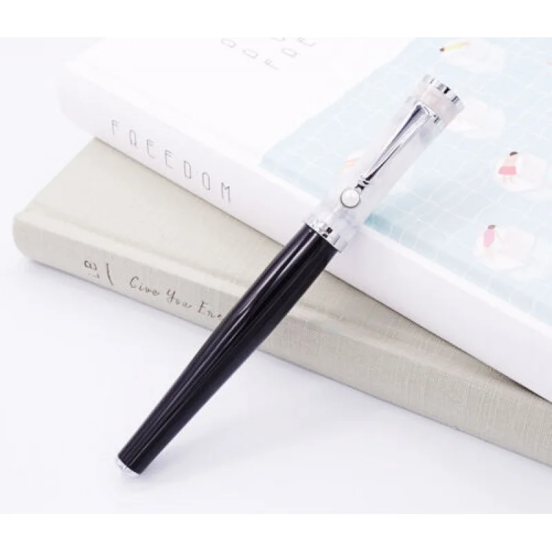 

A+ Fuliwen Celluloid Rollerball Pen , Black with Snowy Cap Writing Office Gift Pen