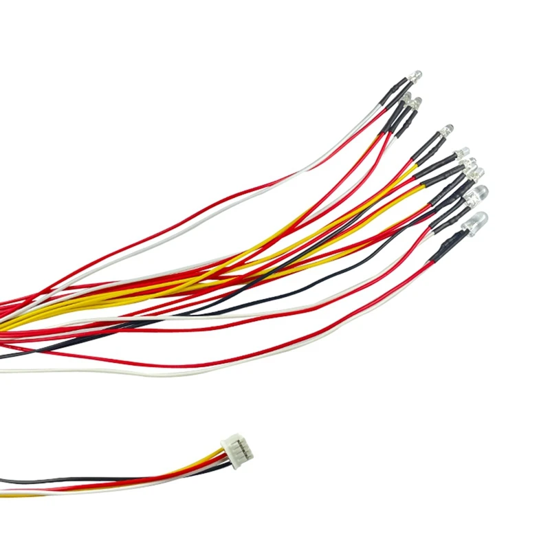 10 LED Light 2 Red 4 Yellow 4 White For WPL D12 D42 1/10 RC Car Upgrade Parts Accessories