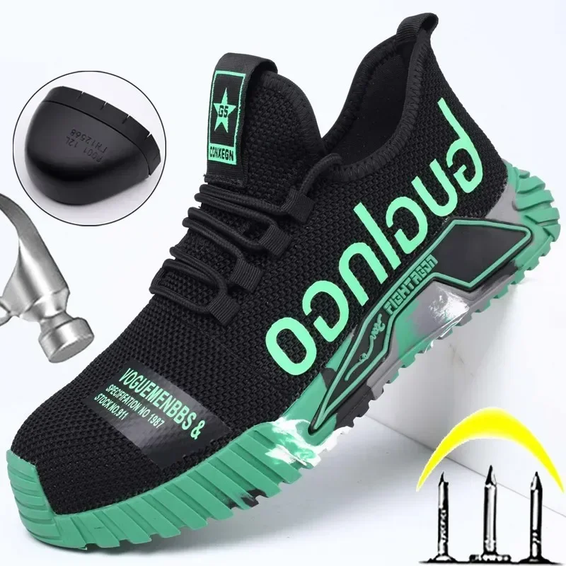 Work Shoes Sneakers Men Boots Steel Toe Cap Safety Shoes Men Indestructible Security Boots Puncture-Proof Work Boots 2024 New