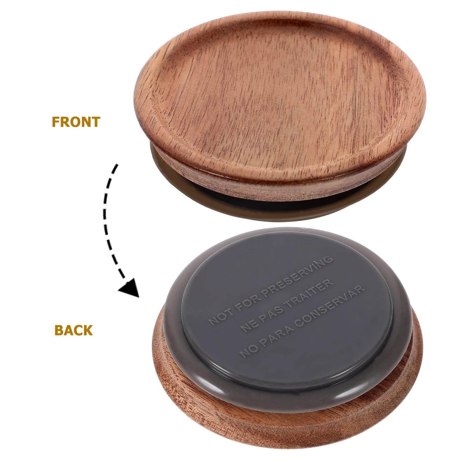 

2Pcs Mason Jars Airtight Wooden Lids Silicone Ring Kitchen Storage Jar Covers Wide Mouth Sealing Covers
