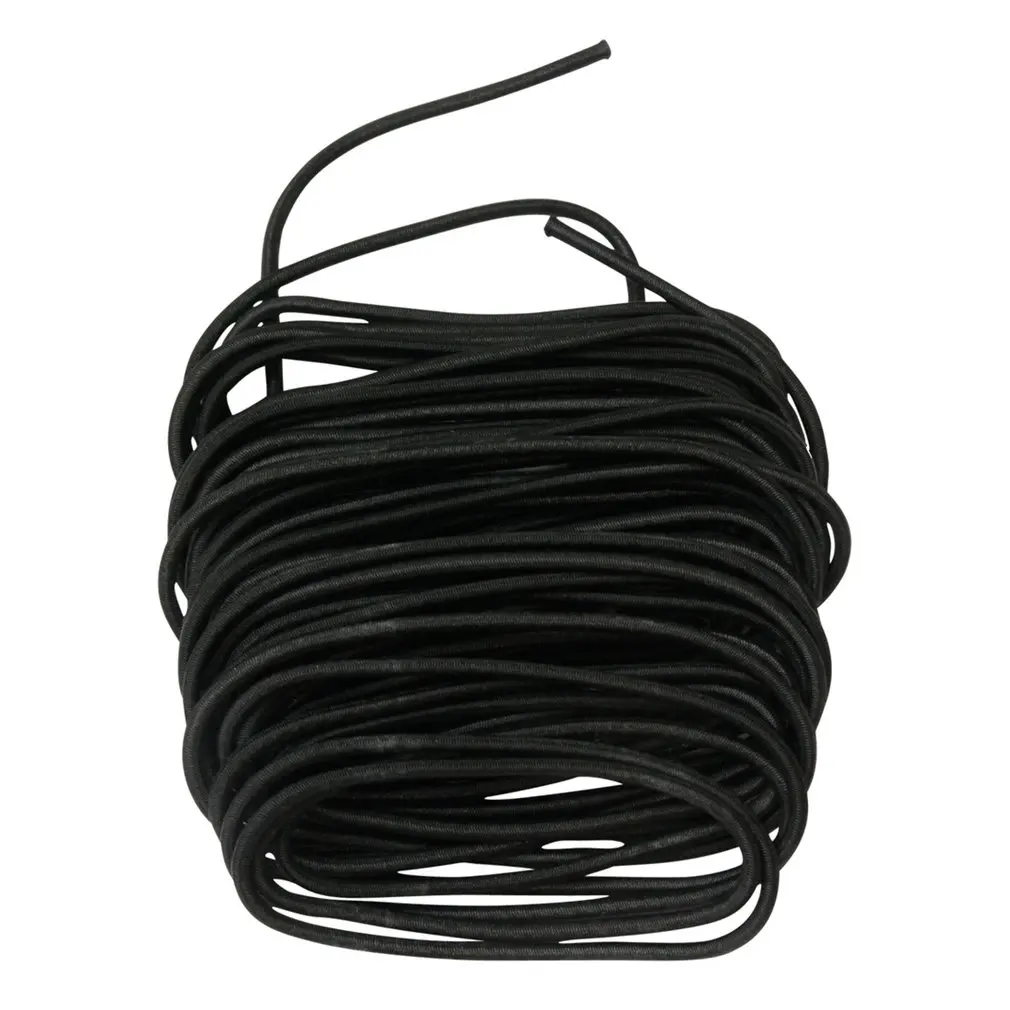 Hot 10 M Tent Poles Connection Rubber Band Elastic Pole Rope Heavy Stretch String Rope And Tie Down Trailer Strap Cord black 3MM