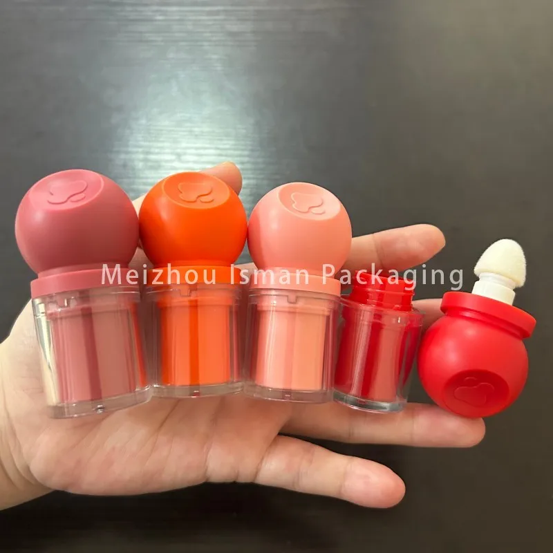 50Pcs Ball Shape Lip Gloss Container Lip Oil Tube Chunky Liquid Contour Blush Foundation Packaging Tubes With Sponge Applicator