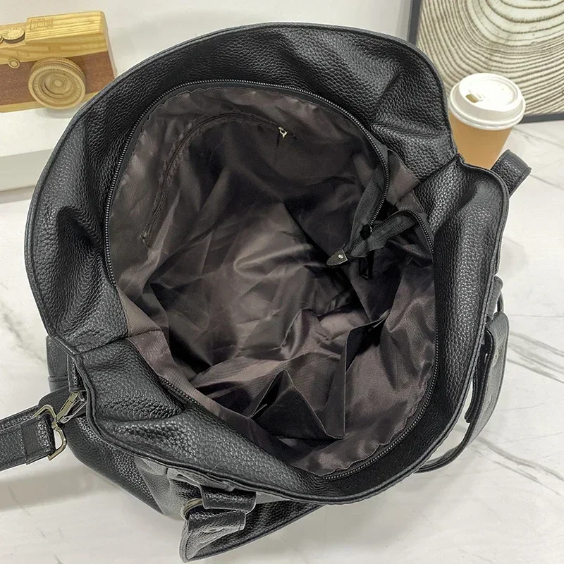 Sac à Main Hobo en Cuir Souple de Grande Capacité pour Femme, Grand Fourre-Tout Stylé, Sacoche de Shopping