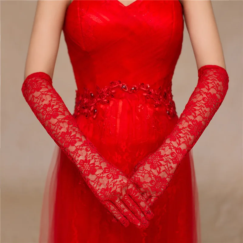 Women Fashion Elegant Short Lace Gloves Courtesy Summer Gloves For Dinner Parties Wedding Gloves For Women