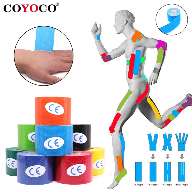 2.5cm/5cm Kinesiology Tape Athletic Elastoplast 5m Sport Recovery Strapping Gym Waterproof Tennis Muscle Pain Relief Bandage