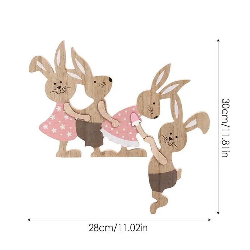 Door Frame Decor Cute Wooden Rabbit Easter Door Corner Decorations Decorative Wooden Easter Bunny Wall Pediments Fun Frame