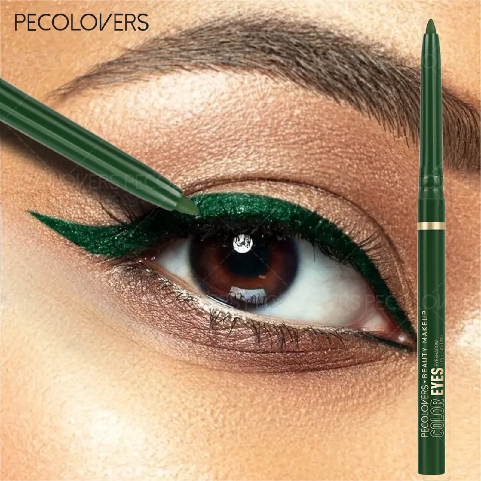 1 قطعة لينة Sweatproof عالية الصباغ ماتي كحل الأخضر BlackEyeliner هلام قلم رصاص مقاوم للماء الكذب دودة القز القلم دائم ماكياج العين #1