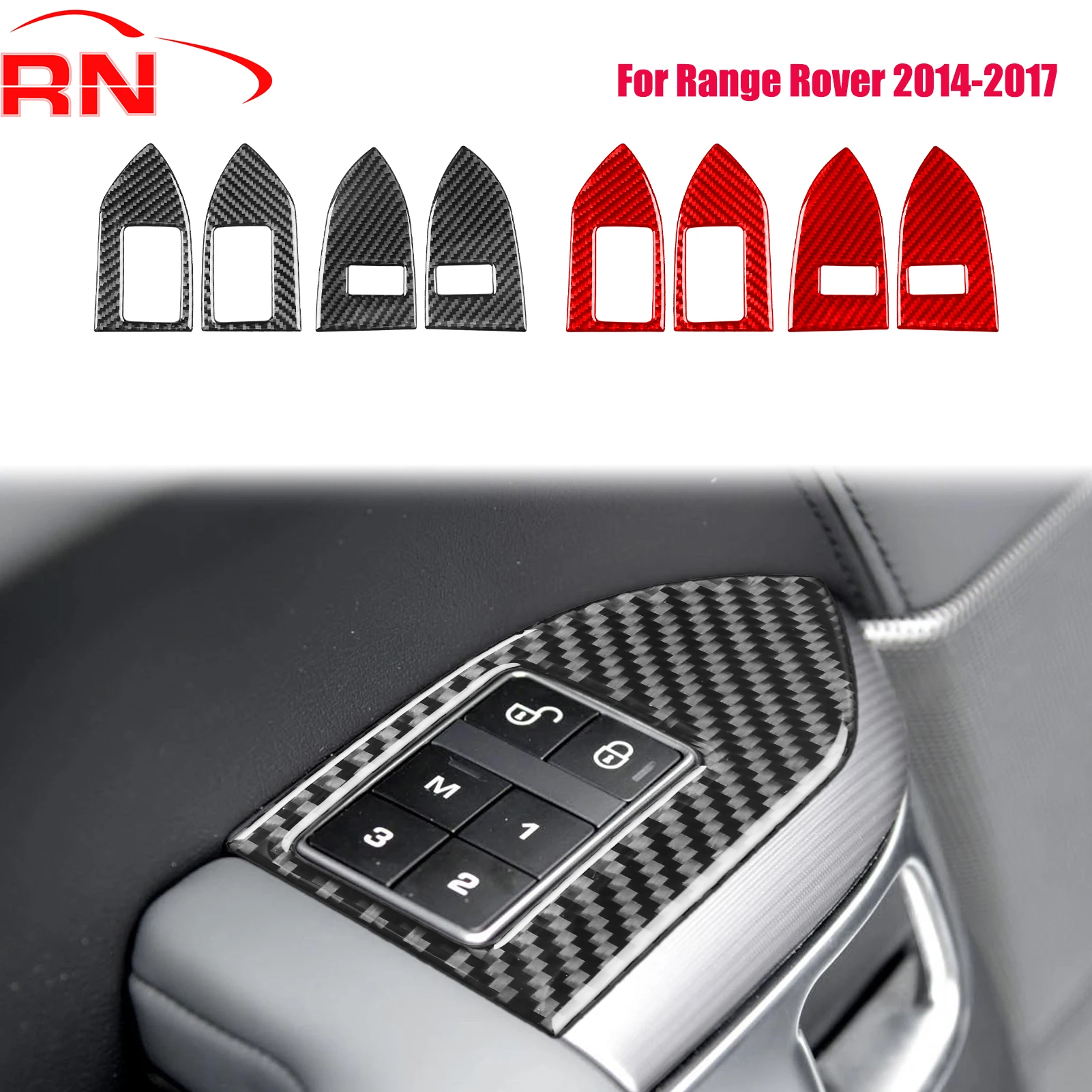 

Для Range Rover 2014-2017 модифицированная кнопка замка автомобиля из углеродного волокна, рамка, украшение панели, черные аксессуары для фортепиано, наклейка