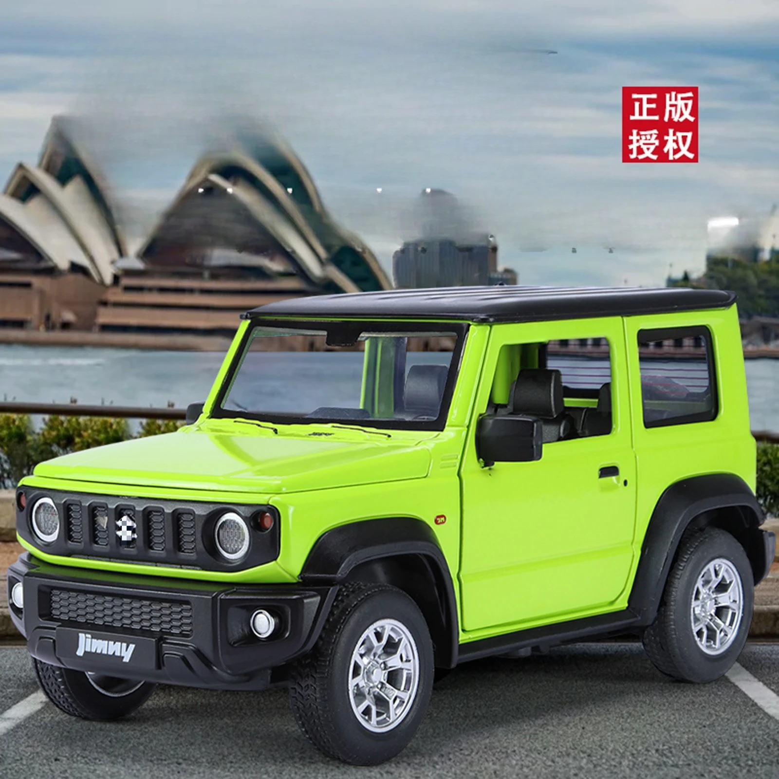 1:24 Jimny Off Road SUV Legierung Metall Druckguss Modell Fahrzeug Sound & Licht Sammlung Display Hobby Dekoration Geschenke für Jungen