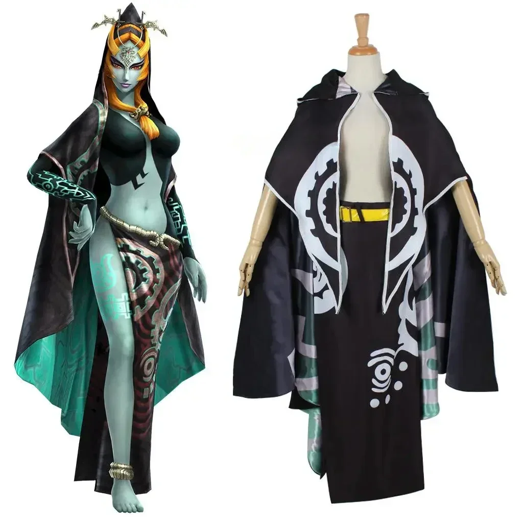 

Midna Cosplay Costume Adult Female Halloween Party Cosplay Suit Midna Sexy Cloak Skirt Full Set Plus Size