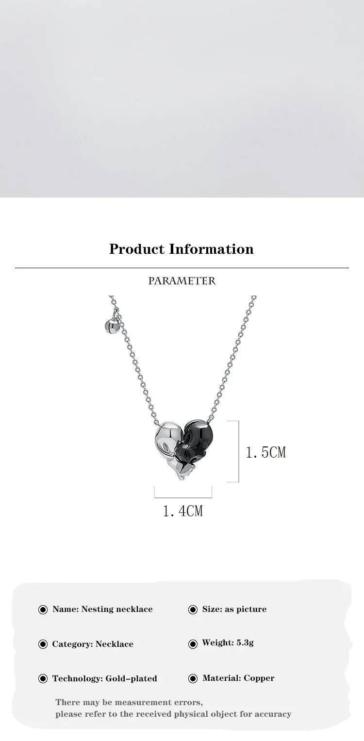 Twin Cat Heart Necklace S277c7eb3e77044729553cb95c6881a3dc