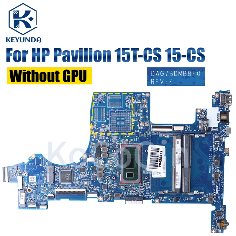 Imagem -03 - Placa-mãe Portátil para hp Pavilion Notebook Mainboard Dag7bdmb8f0 862398855 L34174001 L34173601 i3 i5 i7 8ª Geração 15t-cs 15-cs