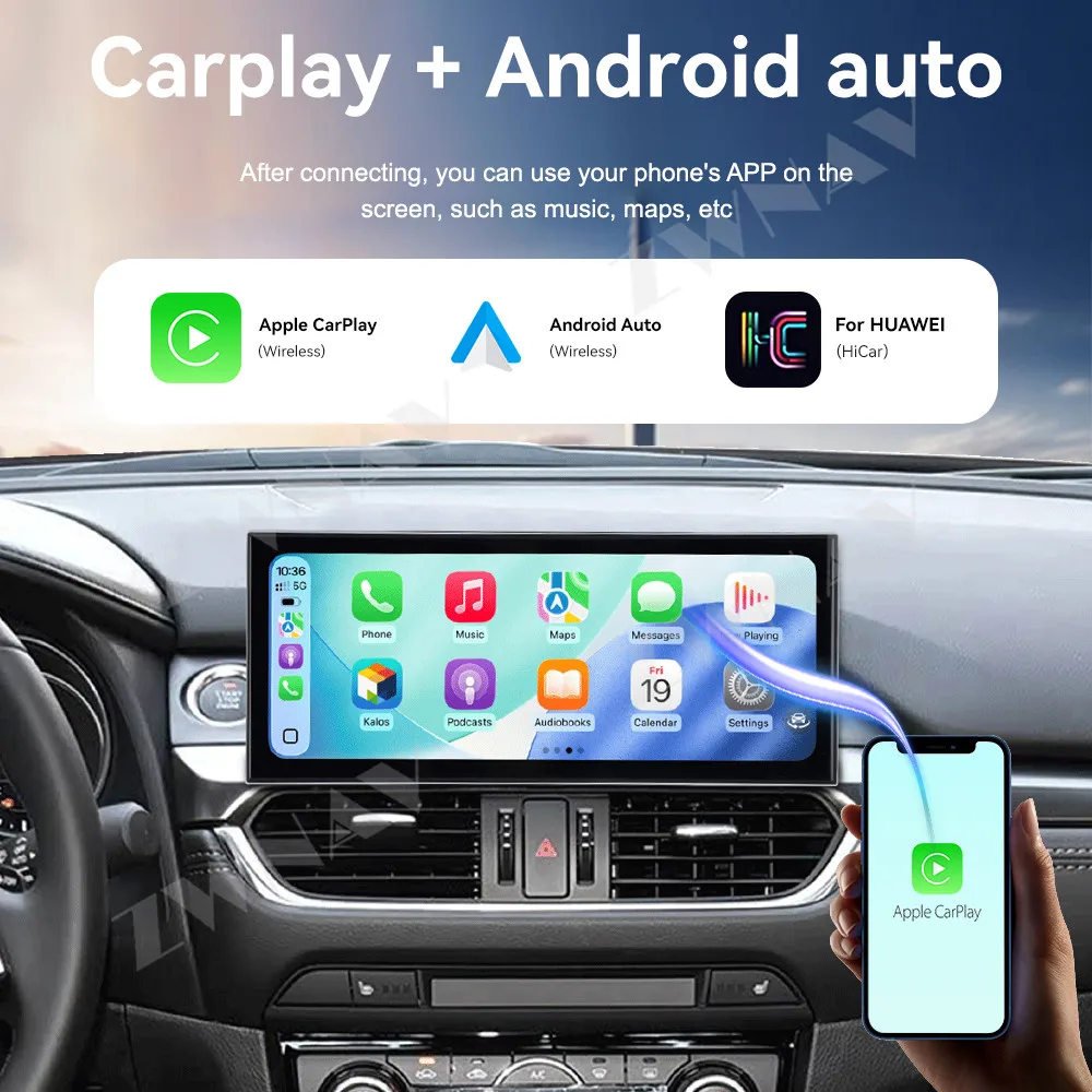 15.8 inch Car Radio Touch Screen Carplay For Mazda 6 2017-2019 Android 15 GPS Navigation Multimedia Player Head Unit Auto