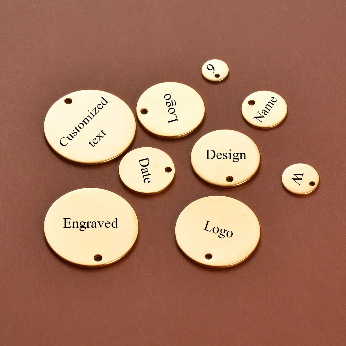 20 Stück/Set Personalisierte Anhänger 6mm/8mm/10mm/12mm/15mm/18mm/20mm Edelstahl Runde Charms für DIY Schmuckherstellung 20 Stück/Packung – Detail 4
