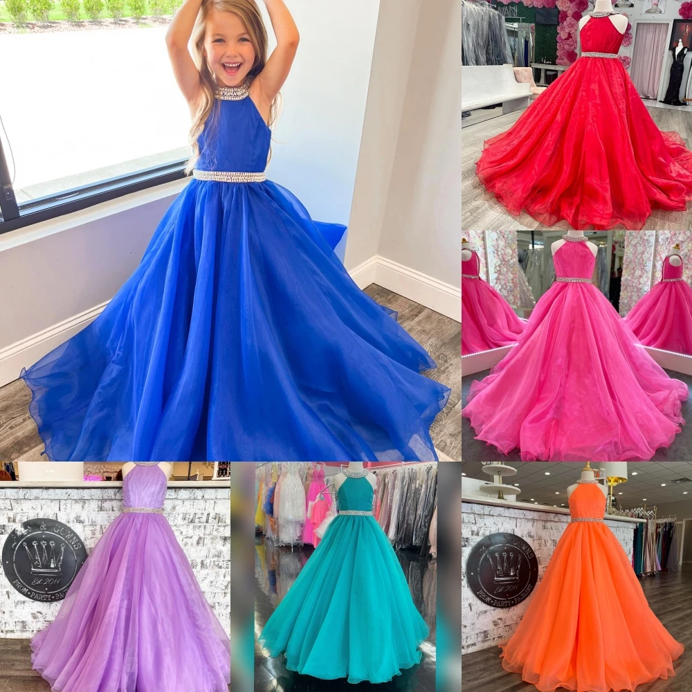 Lilac Girl Pageant Dress 2023 Ballgown Little Children Kid Birthday Formal Party Gown Toddler Teen Preteen Junior Miss Royal Red