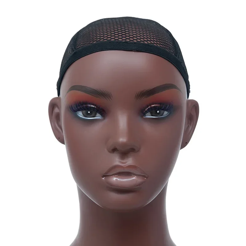 African American Manikin Head Realistic Female Mannequin Head with Shoulders Bust Wig Head Stand for Wigs Display