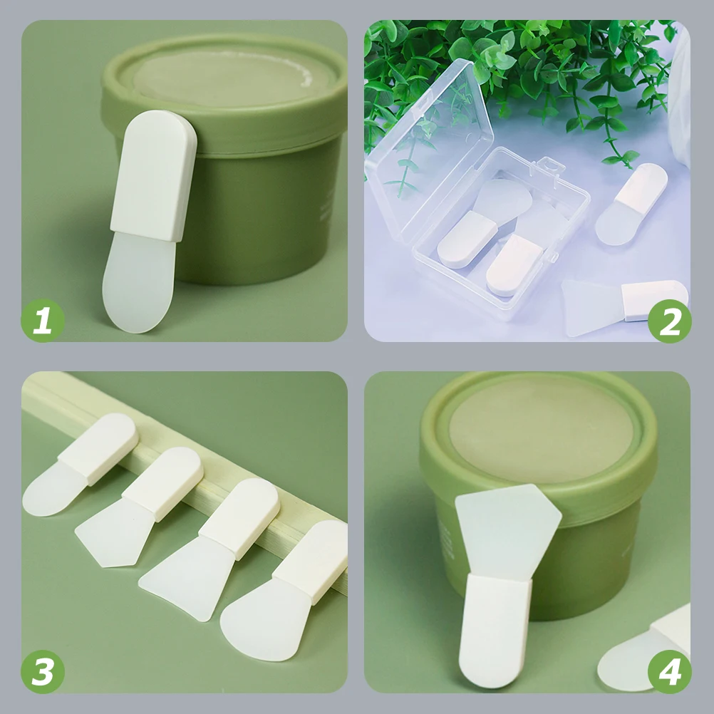 4 قطعة فرشاة للمكياج أدوات تطبيق مرنة هلام السيليكا قناع طمي الوجه أدوات التجميل السفر متعددة الوظائف سيليكون فرش الاستخدام المنزلي