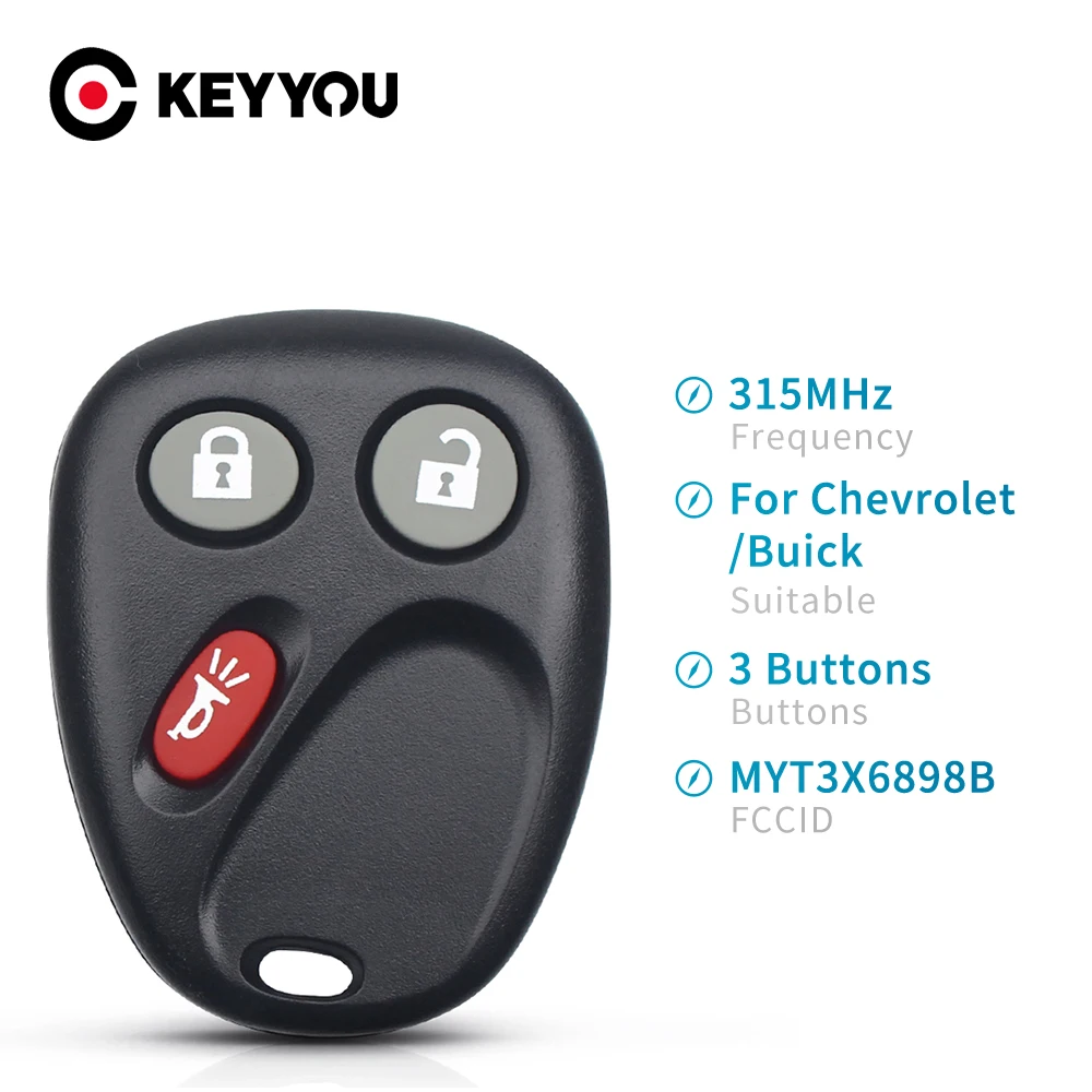 

KEYYOU For Chevrolet GMC Envoy Trailblazer MYT3X6898B 2002 2003 2004 2005 2006 2007 2008 2009 Keyless Remote Key Fob 315Mhz