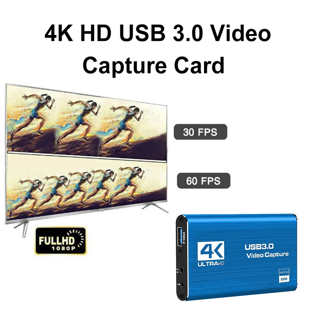 4K HDMI-متوافق USB 3.0 HDTV كاميرا صندوق تسجيل 1080P 60FPS الصوت والفيديو بطاقة التقاط الصوت والفيديو ل OBS التقاط لعبة الصوت هيئة التصنيع العسكري لايف