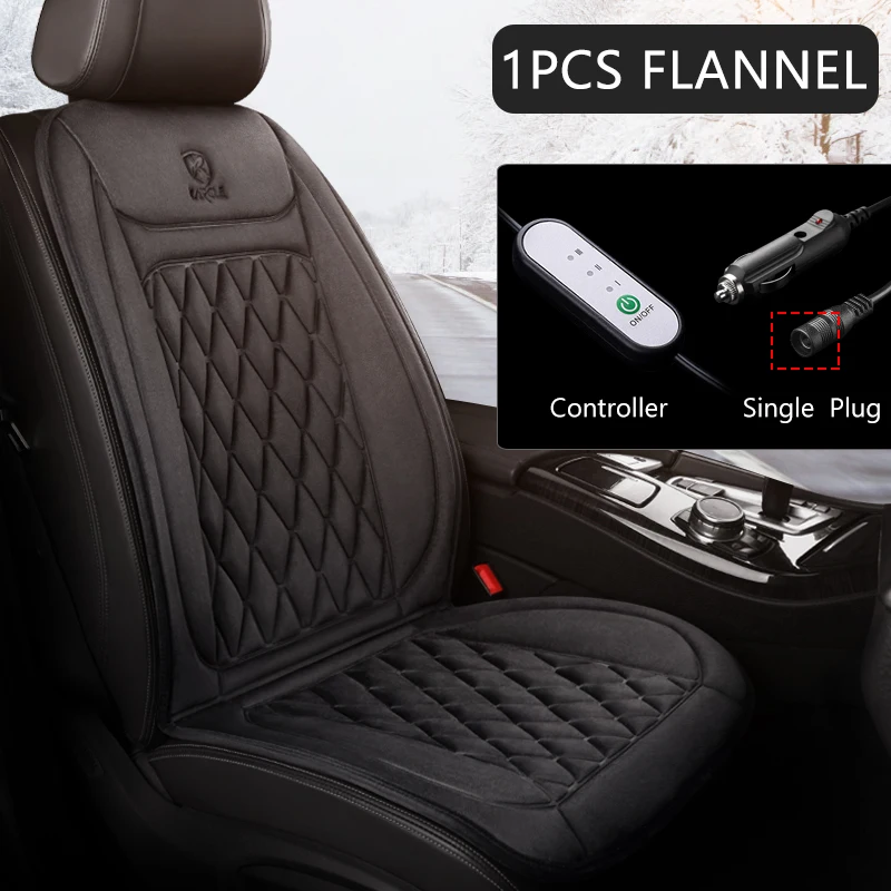12V Beheizte Auto Sitzkissen Tuch/Flanell Auto Sitz Heizung Winter Wärmer Sitz Heizung Auto Zubehör Heizung Pads set Universal sitzheizung auto – Detail 17