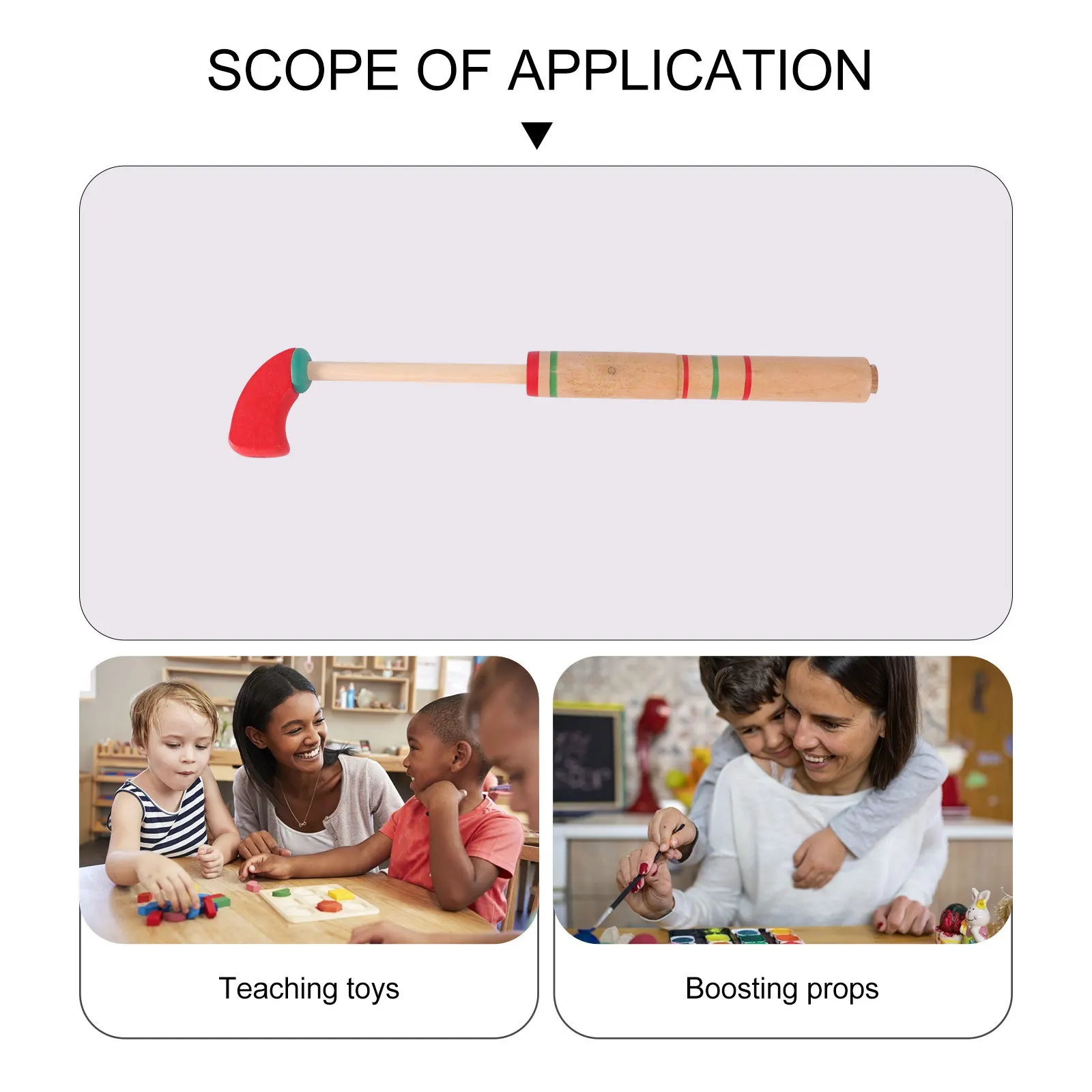 مسدس خشخيشة خشبي ممتاز تعليمي للأطفال، التنسيق بين اليد والعين، لعبة تطوير الدماغ، نوع سحب الخشب، تعليم العلوم #5