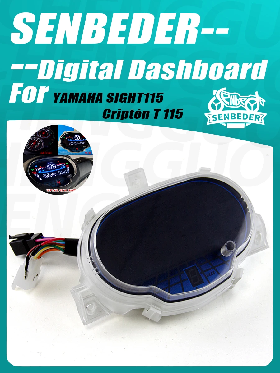 Medidor Digital SENBEDER para Motocicleta, Velocímetro, Odômetro, Medidor de Combustível para Yamaha Sight 115 Crypton T 115, Acessórios para Moto