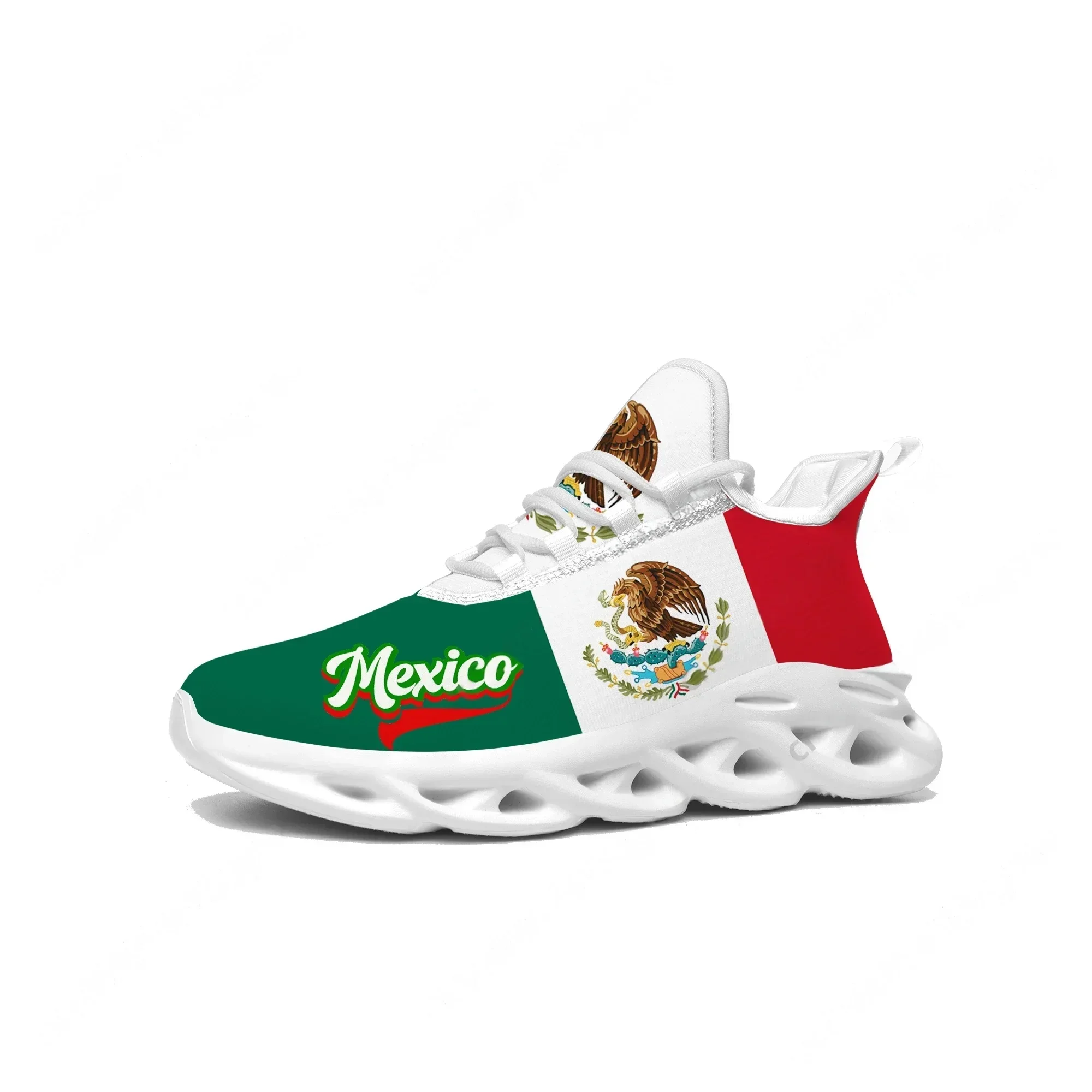 Mexican Flag Flats Sneakers Mens Womens Mexico Pop Sports Running High Quality Sneaker Lace Up Mesh Footwear Tailor-made Shoe